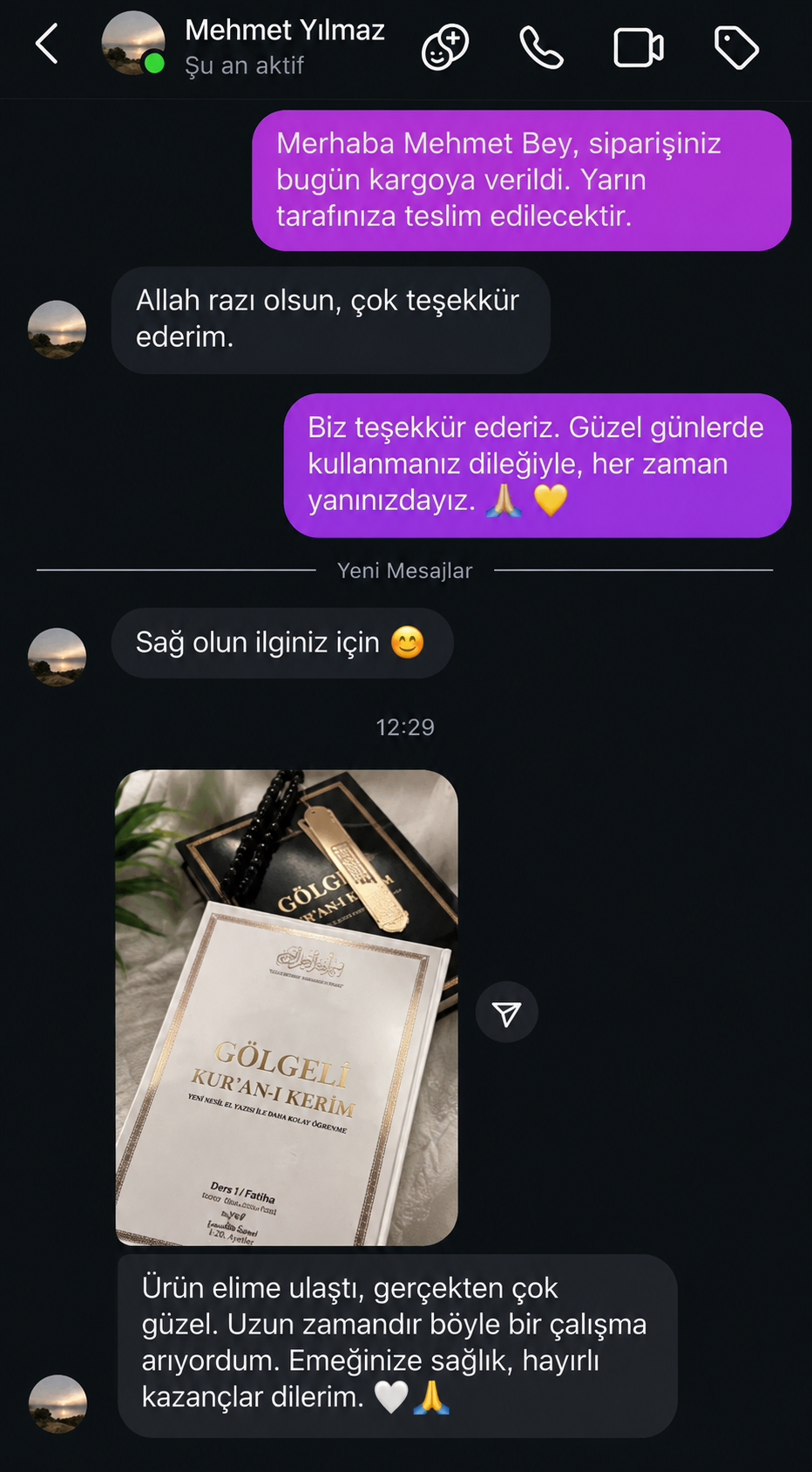Gölgeli Kur’an-ı Kerim paylaşımı