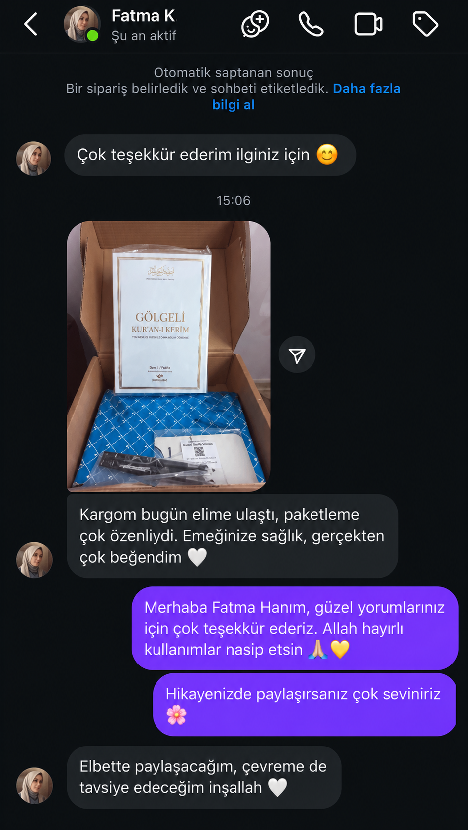 Gölgeli Kur’an-ı Kerim paylaşımı