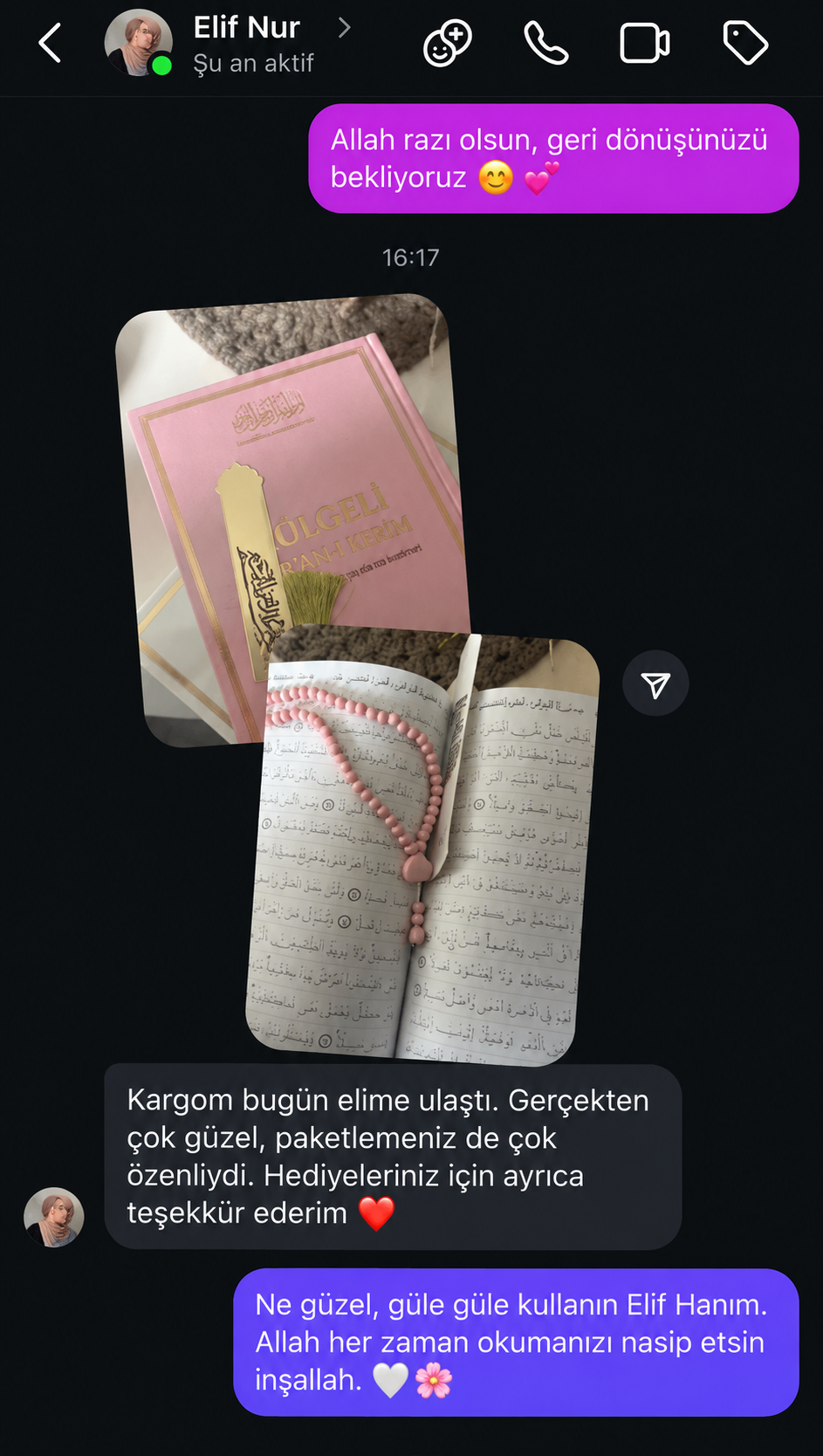 Gölgeli Kur’an-ı Kerim paylaşımı